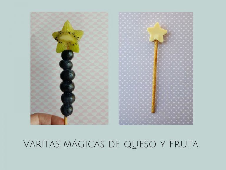 Recetas divertidas para niños Varitas mágicas de queso y fruta