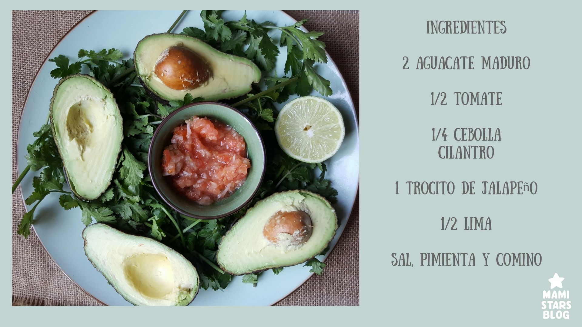 Ingredientes receta "antigua" de guacamole: