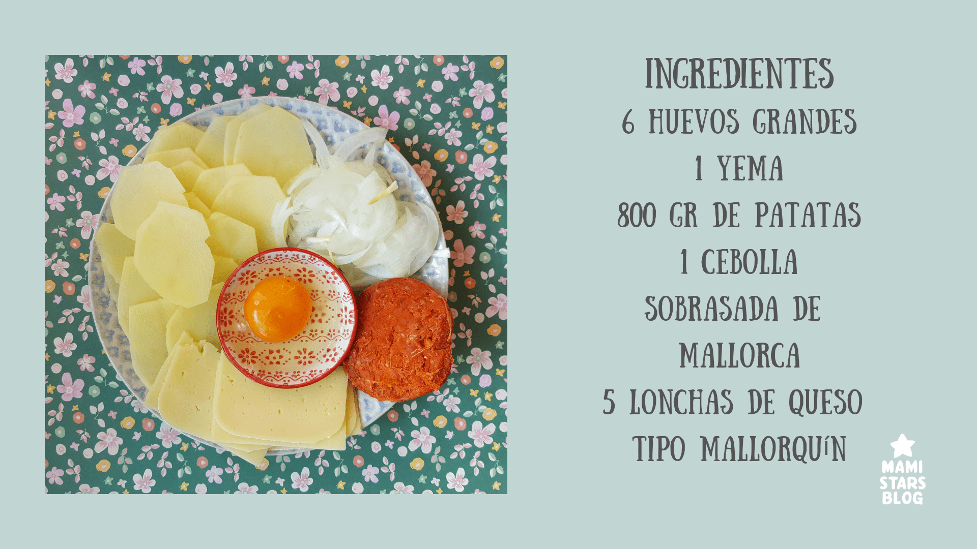 Ingredientes de tortilla a la mallorquina